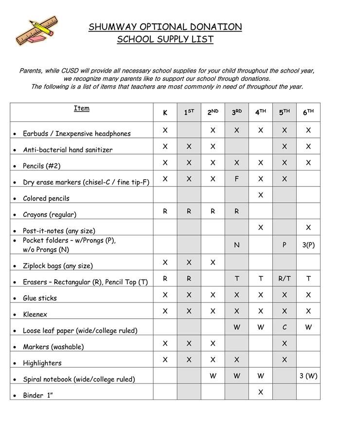 23-24 Suggested Supply List